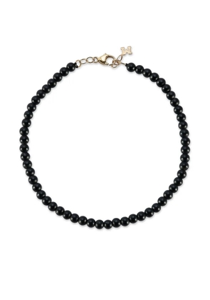 Mateo 14K yellow gold onyx beaded bracelet - Black