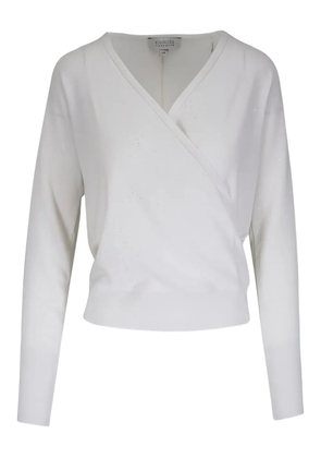 Kinross Cashmere V-neck wrap top - Neutrals