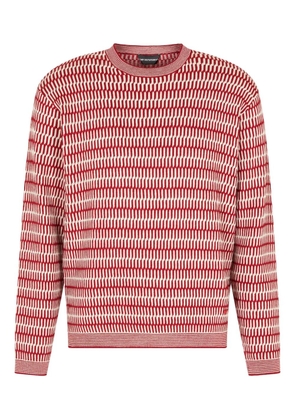 Emporio Armani geometric-pattern wool sweater - Red