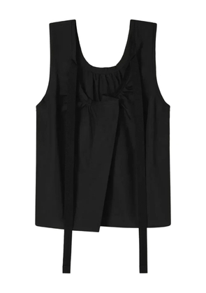 Lee Mathews tie-front ruffled top - Black