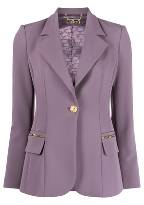 Elisabetta Franchi chain-embellished crepe blazer - Purple