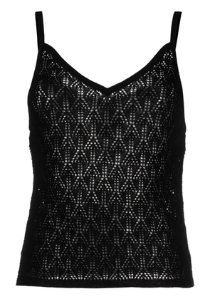 Barrie pointelle-knit cashmere top - Black