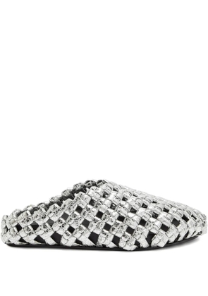 A.W.A.K.E. Mode weaved clog mules - Silver