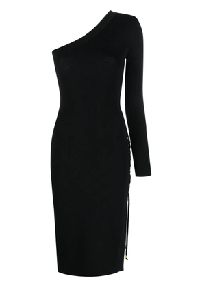Elisabetta Franchi one-shoulder lace-up dress - Black