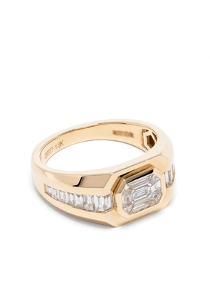 SHAY 18K yellow gold illusion diamond signet ring