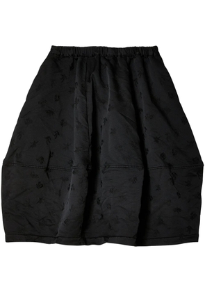 Black Comme Des Garçons elasticated embroidered skirt
