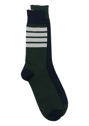 Thom Browne 4-Bar stripe mid-calf socks - Green