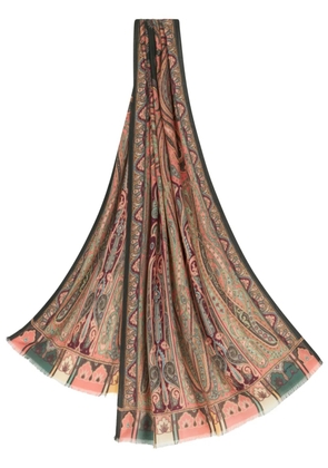 ETRO paisley-print frayed scarf - Neutrals