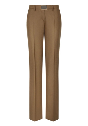 Dolce & Gabbana logo-plaque straight-leg trousers - Brown