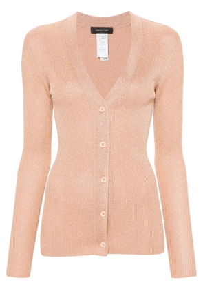 Fabiana Filippi metallic-threading ribbed-knit cardigan - Neutrals