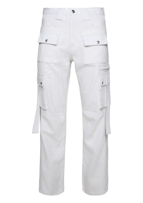 RHUDE Amaro linen cargo trousers - White