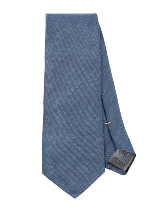 Canali slub-texture tie - Blue