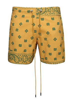 RHUDE bandana-print swim shorts - Yellow