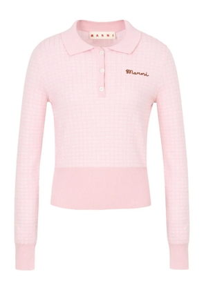 Marni jacquard embroidered polo shirt - Pink