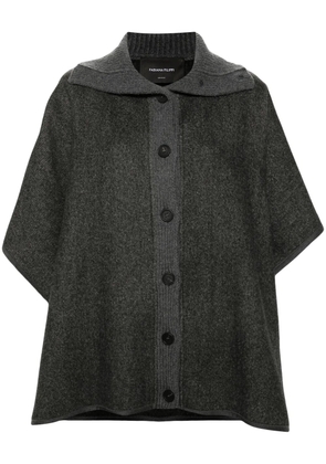 Fabiana Filippi Filo Diamante diagonal double cape - Grey