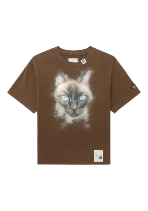 Maison MIHARA YASUHIRO cat-print cotton T-shirt - Brown