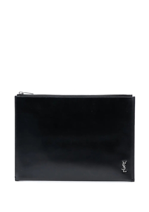 Saint Laurent Pre-Owned 2020 Leather Monogram Ipad Case clutch bag - Black