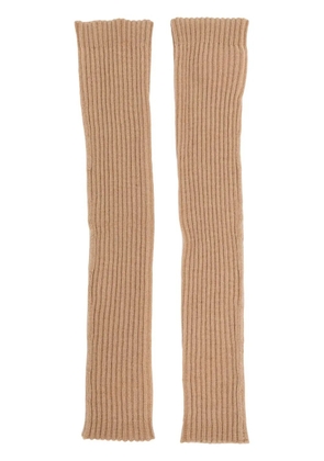 Cashmere In Love Lala ribbed knit arm warmers - Brown