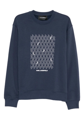 Karl Lagerfeld geometric-print crew-neck sweatshirt - Blue