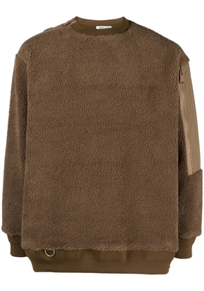 Undercover sherpa-fleece panelled jumper - Brown