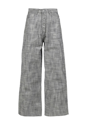NO/FAITH STUDIOS logo-patch buttoned trousers - Grey