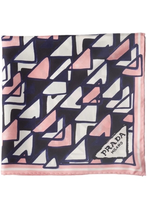 Prada geometric-print silk scarf - Black