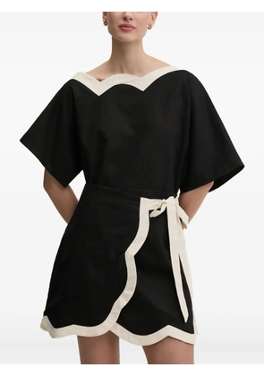 NEVER FULLY DRESSED Scalloped trim top - Black