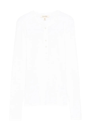 Nili Lotan Jordan Henley long-sleeve buttoned polo top - White
