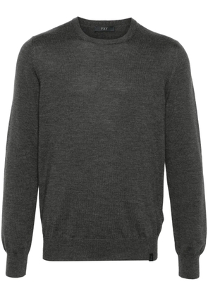 Fay round-neck virgin wool sweater - Grey