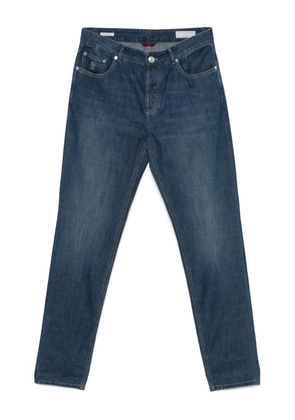 Brunello Cucinelli embroidered-logo jeans - Blue