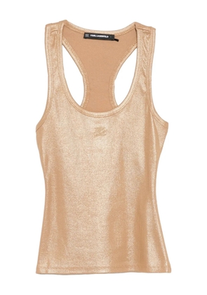 Karl Lagerfeld logo-embroidered coated tank top - Gold