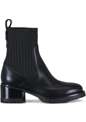 Santoni ribbed buckle boots - Black