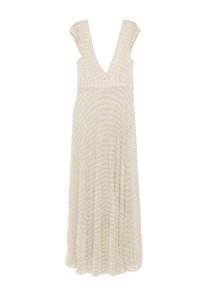 Forte Forte V-neck pleated midi dress - Neutrals