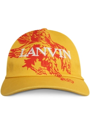 Lanvin x Future Eagle-print cotton cap - Yellow