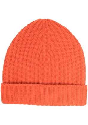 Malo ribbed-knit cashmere beanie - Orange