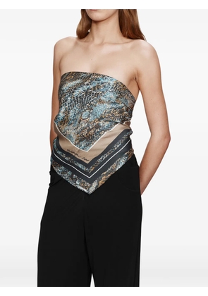 Christopher Esber Serpant silk scarf blouse - Blue