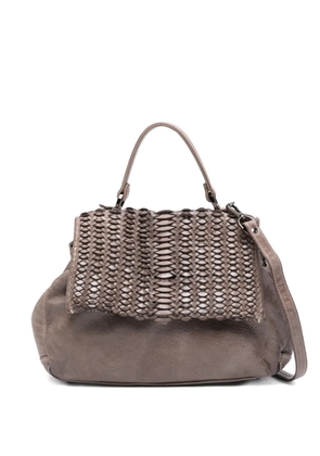 Reptile's House woven-flap shoulder bag - Grey