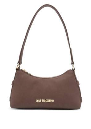 Love Moschino logo leather tote bag - Brown