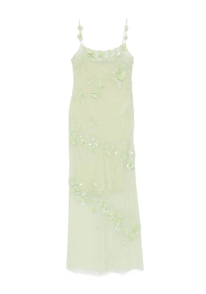 Blumarine embroidered tulle maxi dress - Green