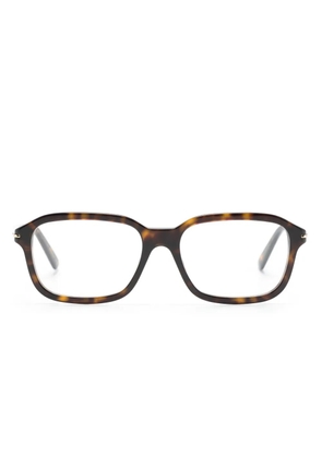 Gucci Eyewear tortoiseshell-effect rectangle-frame glasses - Brown