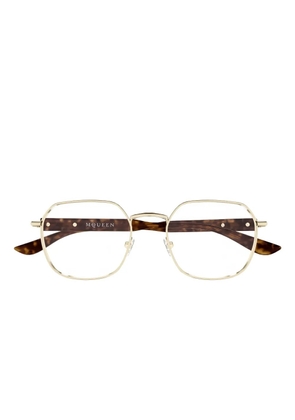 Alexander McQueen Eyewear geometric-frame glasses - Gold