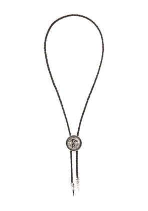 Roberto Cavalli logo charm necklace - Black