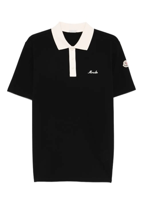 Moncler SS embroidered-logo polo shirt - Black