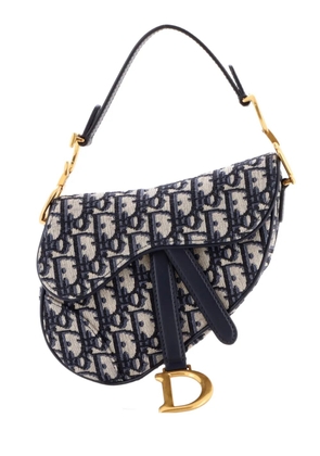 Christian Dior Pre-Owned Saddle Handbag Oblique Canvas Mini shoulder bag - Blue