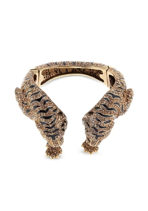 Roberto Cavalli tiger-motif cuff bracelet - Gold