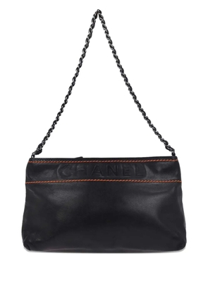 CHANEL Pre-Owned 2005 topstitch lambskin tote bag - Black