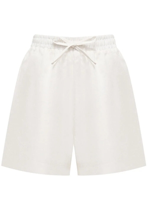 12 STOREEZ high-rise linen shorts - White