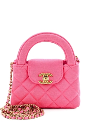 CHANEL Pre-Owned Kelly Top Handle Shopping Bag Quilted Jersey Nano satchel - Pink