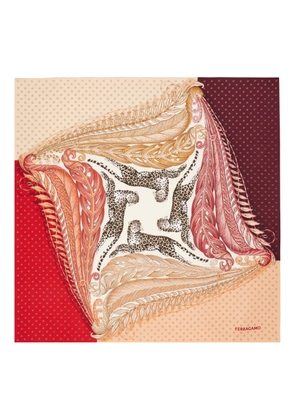 Ferragamo Madras-print silk foulard - Red