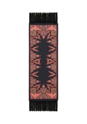 ETRO geometric silk scarf - Black